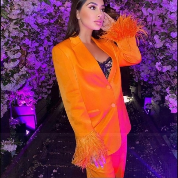 Zara Limited Edition Feathered Blazer Size M - Picture 4 of 17